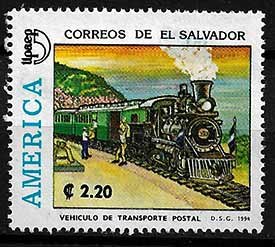 Serie de sellos El Salvador ferrocarriles Nº 1218 (o)