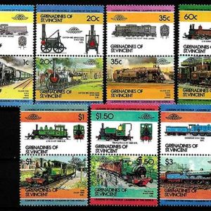 Serie de sellos Granadinas San Vicente ferrocarril Nº 335-50 (**