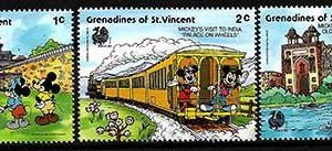 Serie de sellos Granadinas San Vicente ferrocarril Nº 570-72 (**