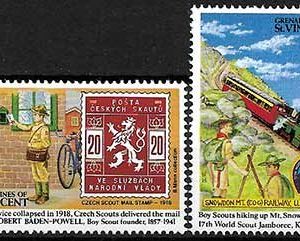 Serie de sellos Granadinas San Vicente ferrocarril Nº 680-81 (**