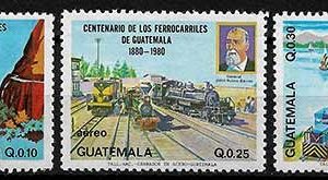 Serie de sellos Guatemala ferrocarriles Nº 0762-4 (**)