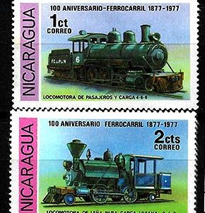 Serie de sellos Nicaragua ferrocarriles Nº 1098-9 (**)
