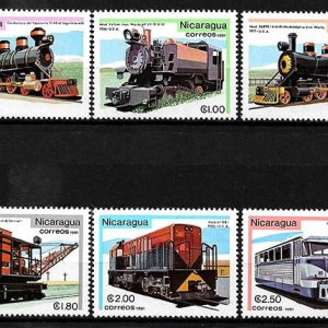 Serie de sellos Nicaragua ferrocarriles Nº 1169-74 (**)