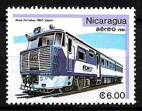 Serie de sellos Nicaragua ferrocarriles Nº A972 (**)