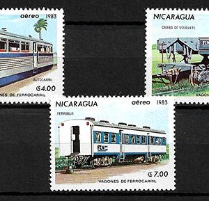 Serie de sellos Nicaragua ferrocarriles Nº A1022-4 (**)