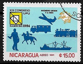 Serie de sellos Nicaragua ferrocarriles Nº A1068 (o)