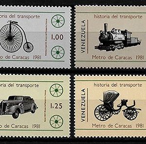 Serie de sellos Venezuela ferrocarriles Nº 1093-6 (**)