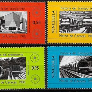 Serie de sellos Venezuela ferrocarriles Nº 1148-51 (**)