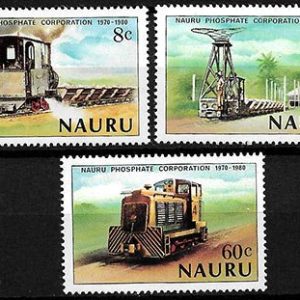 Serie de sellos Nauru ferrocarriles Nº 0211-13 (**)