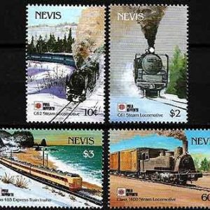 Serie de sellos Nevis ferrocarriles Nº 0606-09 (**)