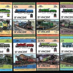 Serie de sellos San Vicente ferrocarriles Nº 0698-13 (**)