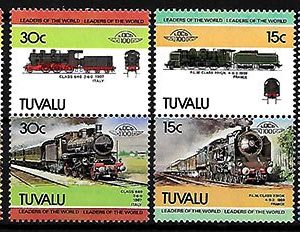 Serie de sellos Tuvalu ferrocarriles Nº 0259-66 (**)