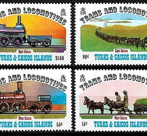 Serie de sellos Turks & Caicos ferrocarriles Nº 0610-13 (**)