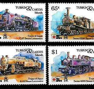 Serie de sellos Turks & Caicos ferrocarriles Nº 0954-57 (**)