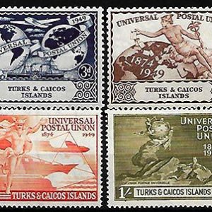 Serie de sellos Turks & Caicos ferrocarriles Nº 0143-46 (**)