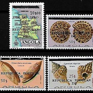 Serie de sellos Angola ferrocarriles Nº 0614A-D (**)