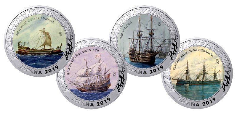 Año 2019. Moneda 1,5 € Hª Navegacion. (4 Val) Nickel. 4ª Entrega
