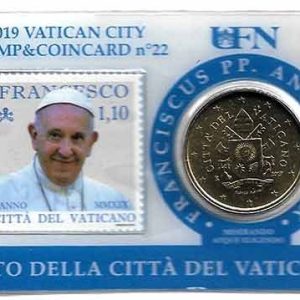 Moneda 50 centimos euro Vaticano 2019. Sello Papa Francisco Nº22