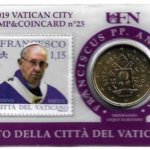Moneda 50 centimos euro Vaticano 2019. Sello Papa Francisco Nº23