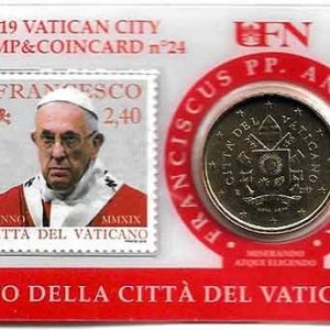 Moneda 50 centimos euro Vaticano 2019. Sello Papa Francisco Nº24