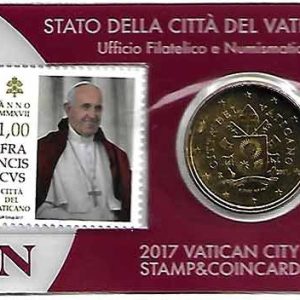 Moneda 50 centimos euro Vaticano 2017. Sello Papa Francisco Nº15