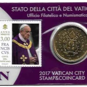 Moneda 50 centimos euro Vaticano 2017. Sello Papa Francisco Nº17