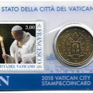 Moneda 50 centimos euro Vaticano 2018. Sello Papa Francisco Nº21
