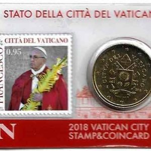 Moneda 50 centimos euro Vaticano 2018. Sello Papa Francisco Nº18