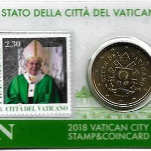 Moneda 50 centimos euro Vaticano 2018. Sello Papa Francisco Nº20