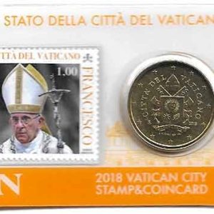 Moneda 50 centimos euro Vaticano 2018. Sello Papa Francisco Nº19