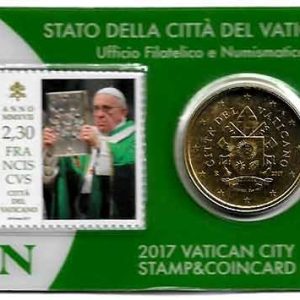 Moneda 50 centimos euro Vaticano 2017. Sello Papa Francisco Nº16