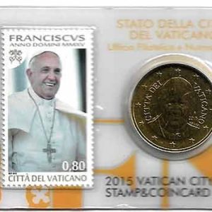Moneda 50 centimos euro Vaticano 2015. Sello Papa Francisco Nº6