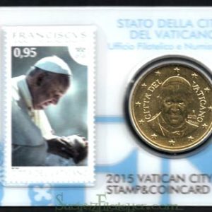 Moneda 50 centimos euro Vaticano 2015. Sello Papa Francisco Nº7