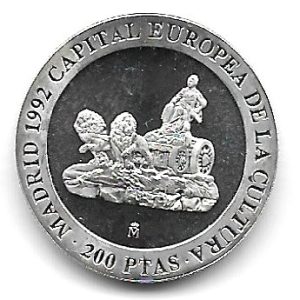 Año 1992. 200 pesetas Madrid Capital Europea Cultura – PROOF