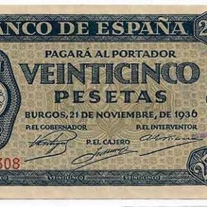 Billete Estado Español 0025 pesetas Burgos 1936 SC