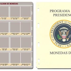 Juego – 5 Hojas Monedas Pronumas – Presidentes Norteamericanos