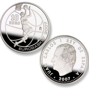 Año 2007. Moneda 10 euros. Eurobasket