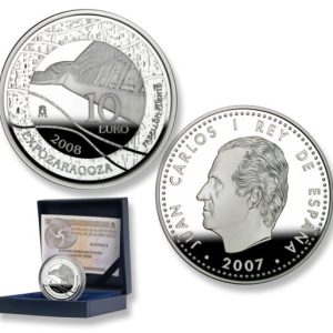 Año 2007. Moneda 10 euros. Expo Zaragoza 2008