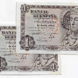 Billete Estado Español 0001 peseta Madrid 1948 SC PAREJA