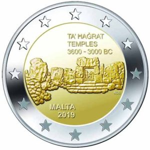 Moneda 2 euros de Malta 2019 Templos de Ta´grat