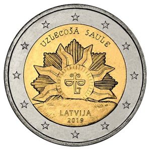 Moneda 2 euros de Letonia 2019 Sol Naciente