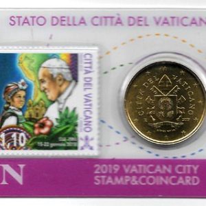 Moneda 50 centimos euro Vaticano 2019. Sello Papa Francisco Nº26