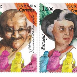 5346-47. Sello Personajes Gandhi