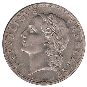 Moneda 005 Francos Francia 1948 MBC+. 9 Abierto