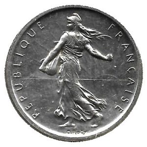 Moneda 005 Francos Francia 1962 EBC