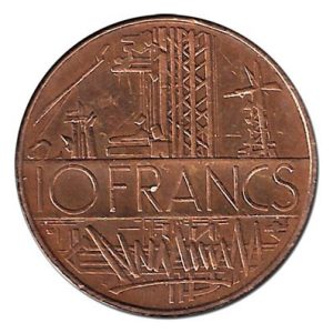 Moneda 010 Francos Francia 1980 MBC