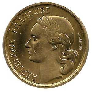 Moneda 020 Francos Francia 1950-B MBC. 4 Plumas «Rara»