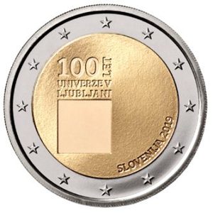 Moneda 2 euros de Eslovenia 2019 Universidad Ljubliana