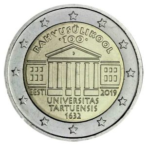 Moneda 2 euros de Estonia 2019 Universidad de Tartu