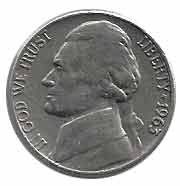 Moneda de EE.UU. 0005 centavos 1974 . MBC